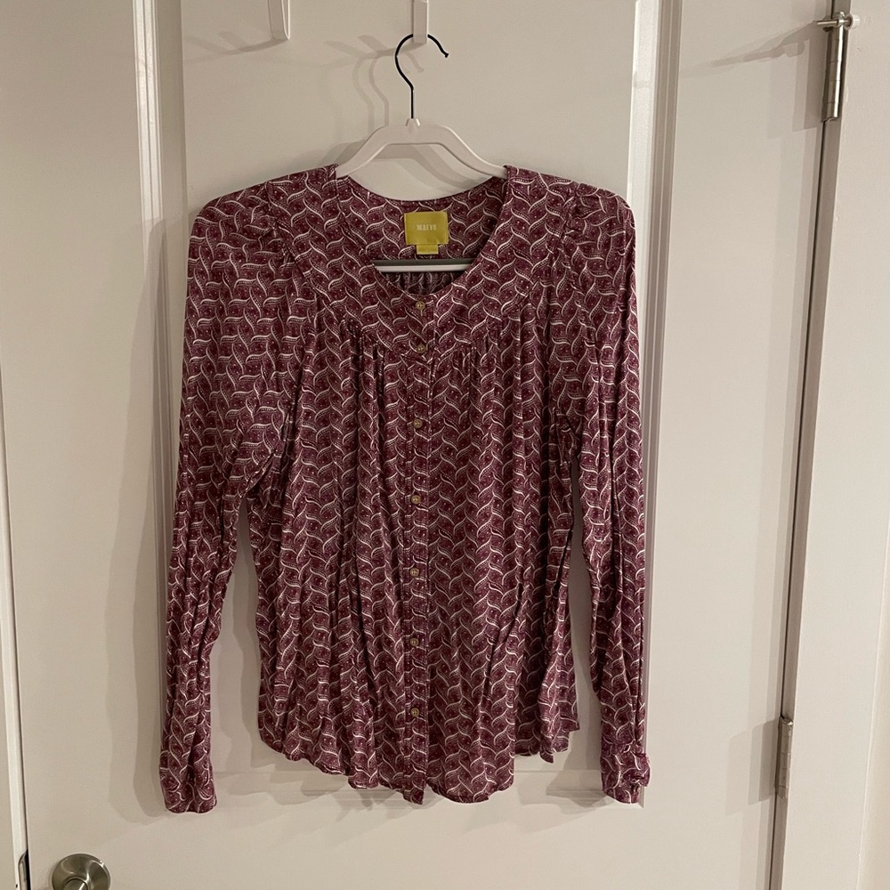 Anthropologie Mauve long sleeve top, size L